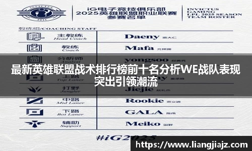 最新英雄联盟战术排行榜前十名分析WE战队表现突出引领潮流